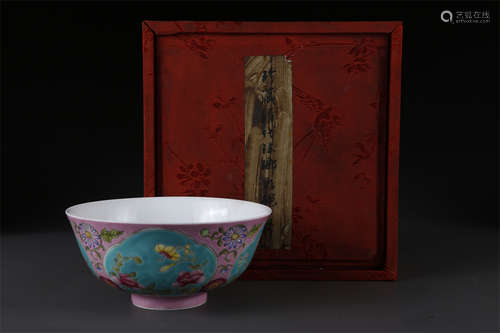 A Porcelain Bowl with Flowers Design.