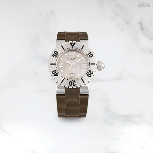 CHAUMET. MONTRE BRACELET DE DAME EN ACIER AVEC DATE MOUVEMEN...