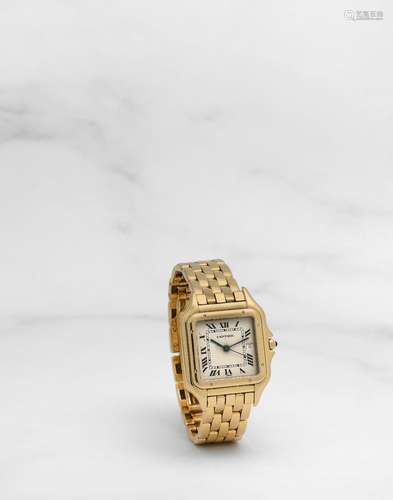 CARTIER. MONTRE BRACELET EN OR JAUNE 18K (750) DE TAILLE MED...