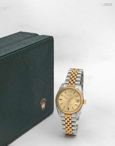 ROLEX. MONTRE BRACELET EN OR JAUNE 18K (750) ET ACIER AVEC D...