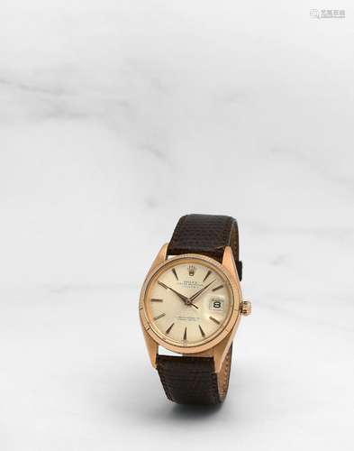 ROLEX. MONTRE BRACELET EN OR ROSE 18K (750) AVEC DATE MOUVEM...