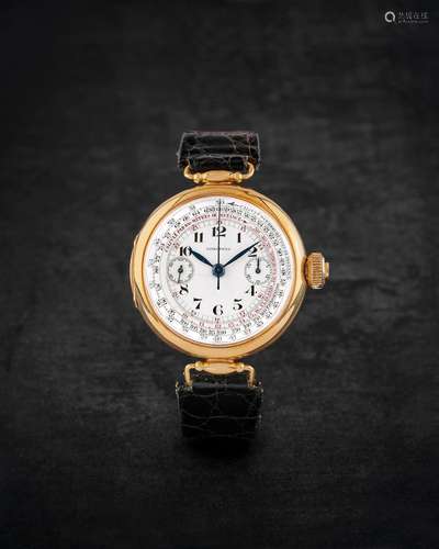 LONGINES. JOLI CHRONOGRAPHE BRACELET MONO-POUSSOIR EN OR JAU...