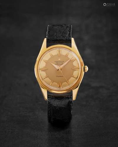 ZENITH. BELLE MONTRE BRACELET EN OR JAUNE 18K (750) AVEC SEC...