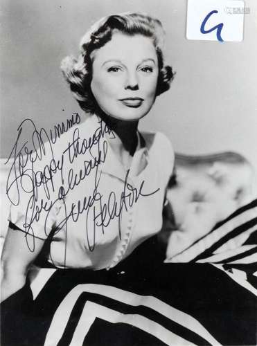 June Allyson New York 1917 - Ojai 2006: Photograph with dedi...