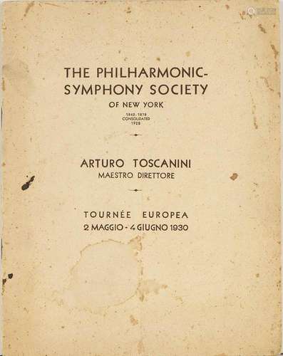 TOSCANINI, Arturo (Parma, 25 March 1867 - New York, 16 Janua...