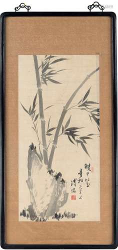 溥儒（1896～1963） 双干比玉图 镜片 水墨纸本