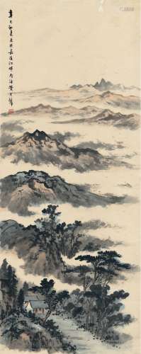 黄君璧（1898～1991） 1941年作 云山图 画心 设色纸本