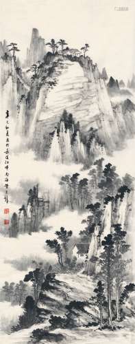 黄君璧（1898～1991） 1941年作 夏山云树图 画心 水墨纸本