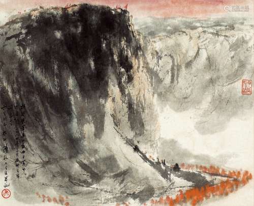 傅抱石（1904～1965） 1964年作 娄山关词意图 立轴 设色纸本