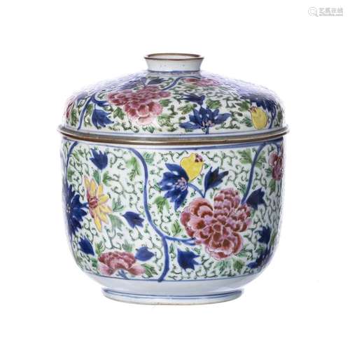 Chinese porcelain 'famille rose' pot, Yongzheng