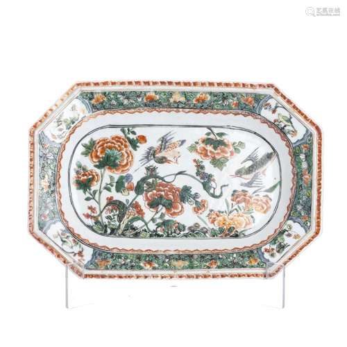 Chinese famille verte porcelain platter, Kangxi