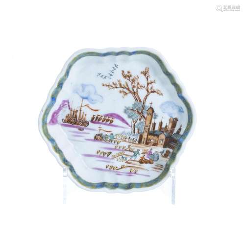 Small Meissen-style plate in Chinese porcelain, Qianlong