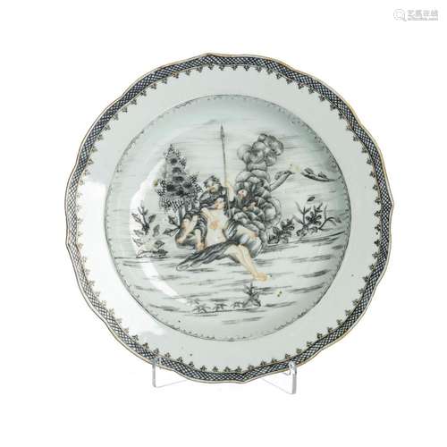 Chinese porcelain Jupiter & Io plate, Qianlong