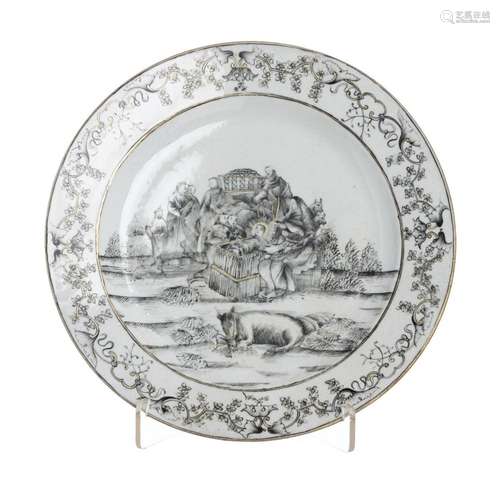 Chinese European subject 'Nativity' plate, Qianlong