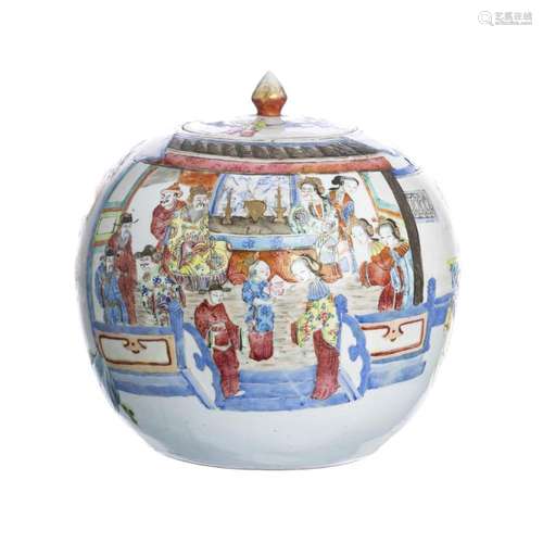 Chinese porcelain mandarin pot, Tongzhi