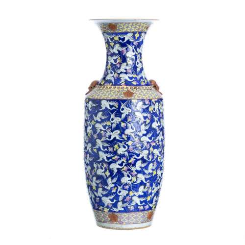 Chinese porcelain '1000 crane' vase, Tongzhi