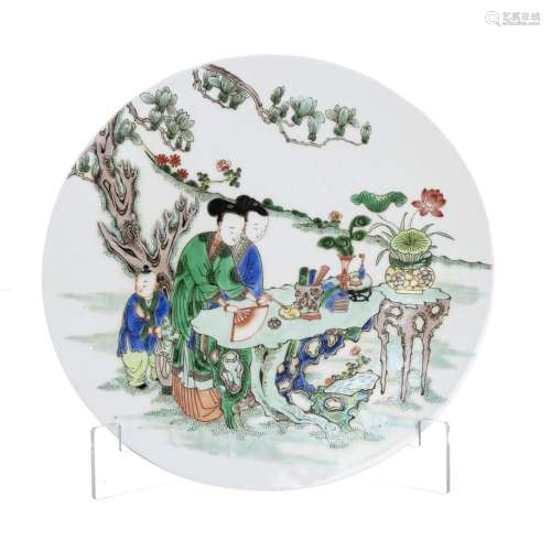 Chinese porcelain round plaque, Guangxu,