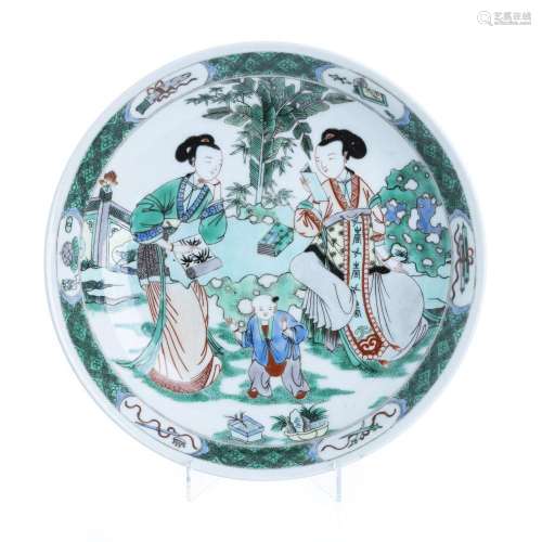 Chinese porcelain famille verte plate, Guangxu