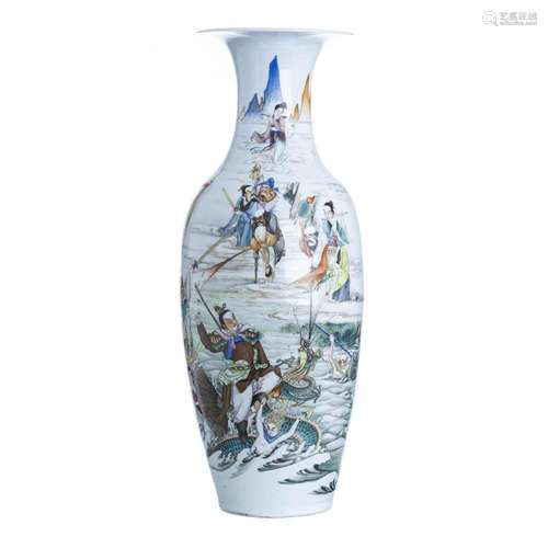 Large Chinese porcelain Immortals vase, Minguo