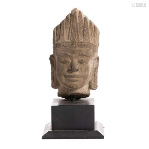 Khmer Bodhisattva sandstone head