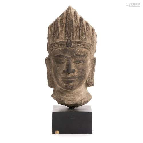 Khmer Bodhisattva sandstone head