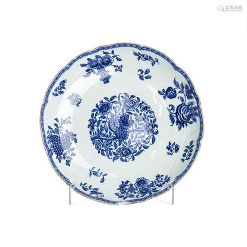 Chinese porcelain 'peonies' plate, Qianlong