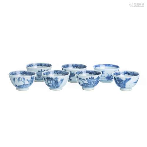 Seven Chinese porcelain bowls, Qianlong