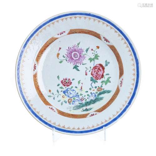 Chinese porcelain 'Flowers' plate, Qianlong