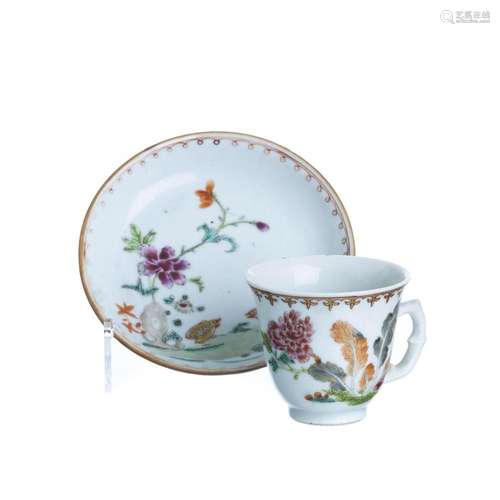 Chinese porcelain cup and saucer, Qianlong