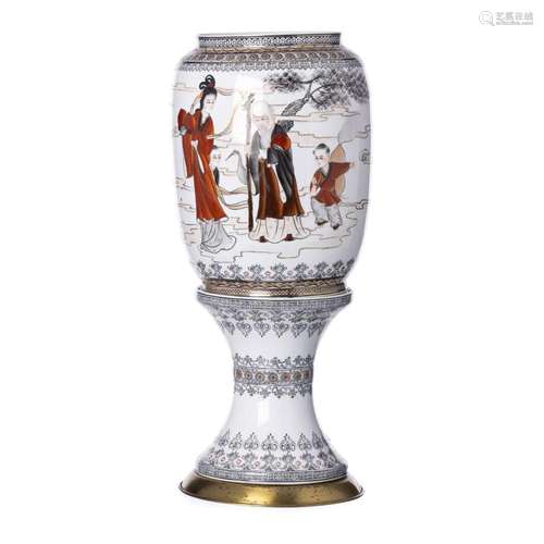 Chinese porcelain table lamp, Republic