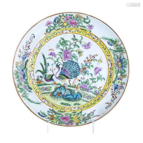 Chinese porcelain peacock plate