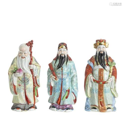 Three Chinese porcelain Star Gods