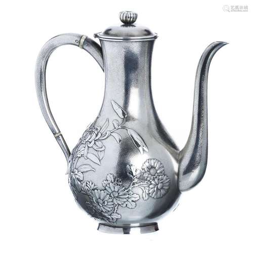 Samurai Shokai Japanese silver coffee pot