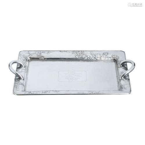 Samurai Shokai Japanese silver tray - Tokyo Mayor S. Asano, ...