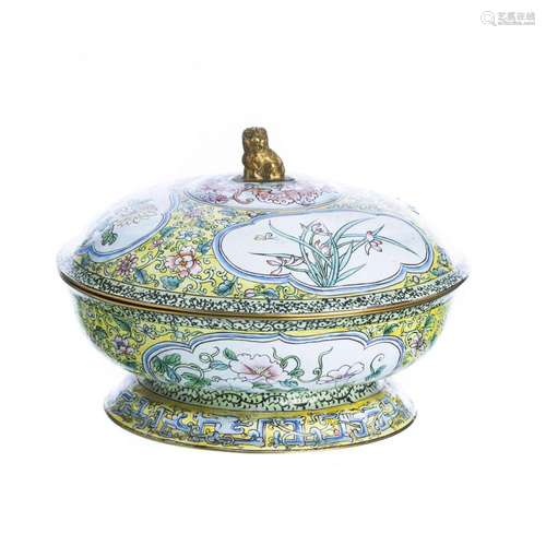 Tureen in Canton enamels