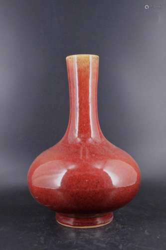 Qing Porcelain Red Glaze Porcelain Vase