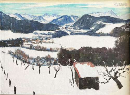Arnold Balwe (1898-1983), Alpenvorland im Winter, signiert, ...