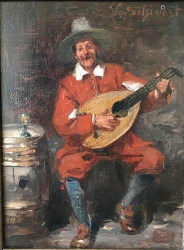 Viktor Schivert (1863 - ca. 1926), Mandolinenspieler: Ein fr...