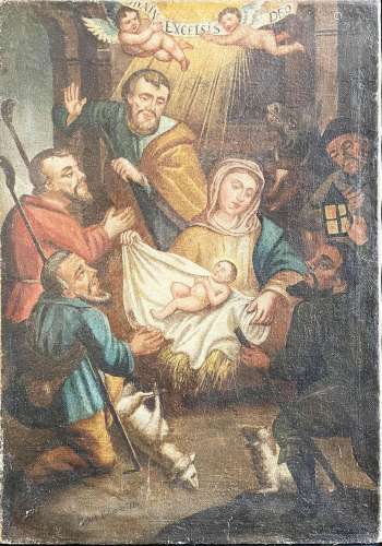 Jakob Bauerle, Geburt Christi: Josef und Maria mit dem Jesus...