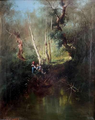 Vincenzo Ciappa (1766-1826), zwei Kinder im Wald, signiert, ...