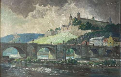 Peter Wuerth (1873 - 1945), Festung Marienberg mit alter Mai...