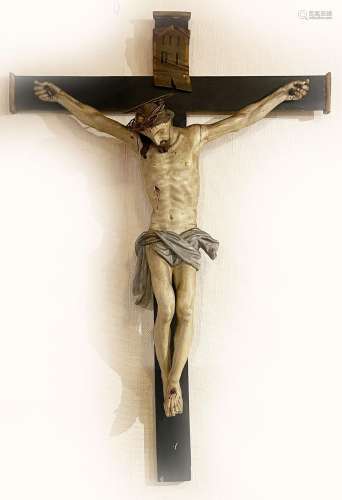 Grosses Kruzifix, 18. Jh., Corpus Christi im Dreinageltypus,...