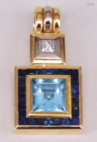 Anhaenger, 750er Gelbgold und Weissgold, Diamant ca. 0,51 ct...