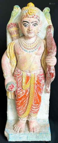 Hindu-Figur, Indien, wohl Radzastan, Waechter mit Pfeil und ...