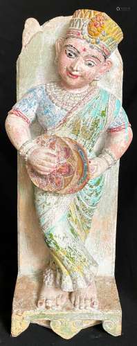Hindu-Figur, Indien, wohl Radzastan, Taenzerin mit Zimbeln, ...