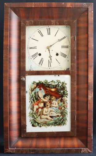 Waterbury Clock, Kastenuhr bzw. Bilderuhr mit Engeln, um 190...