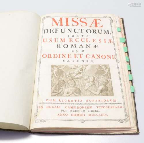 Missae Defunctorum, juxta usum Ecclesiae Romanae, cum ordine...