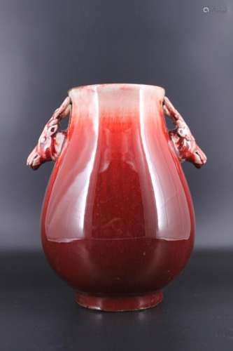 LargeQing Porcelain Red Glaze Vase