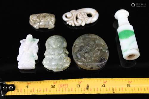 Six Pieces of Assorted Jade