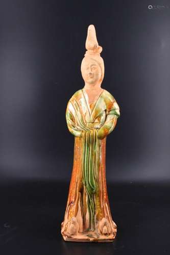 Tang San Cai Ceramic Female Statue